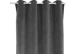 Outlet Set 2 Gordijnen Luxe - Polyesterfluweel - 140X260Cm - Grijs Huistextiel