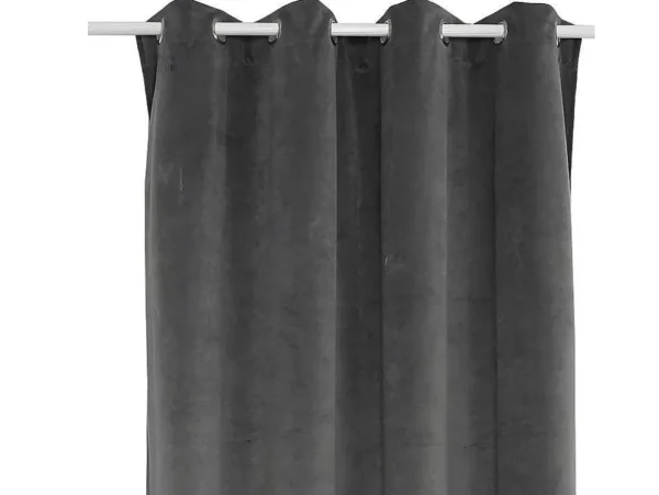 Outlet Set 2 Gordijnen Luxe - Polyesterfluweel - 140X260Cm - Grijs Huistextiel