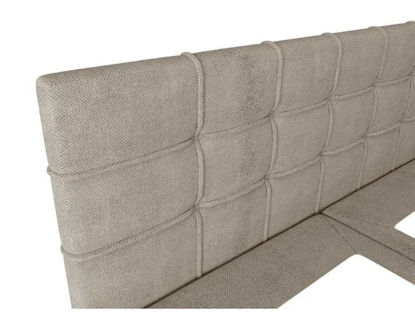 Best Sale Set Bed Met Hoofdbord Met Capitons + Bedbodem Met Opbergruimte + Matras + Dekmatra - 160 X 200 Cm - Stof - Taupegrijs - Kida Van Ysmee Boxspringbed