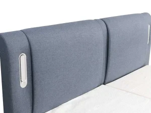 Best Set Boxspring + Hoofdbord Met Ledlampjes + Elektrische Relaxbedbodems + Matras + Topmatras - 2 X 90 X 200 Cm - Blauwe Stof - Astemi Van Elektrisch Relaxatiebed