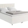 Discount Set Boxspring En Matras Met Hoofdeinde + Lattenbodem + Matras + Dekmatras Siero Van Ysmee - 160 X 200 Cm - Stof - Ivoor Boxspringbed