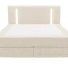 Online Set Boxspring Met Hoofdbord Met Ledverlichting + Bedbodem + Matras + Dekmatras - 180 X 200 Cm - Stof - Beige - Ono Van Ysmee Boxspringbed