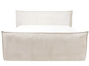 Best Sale Set Boxspring Met Hoofdeinde + Bedbodems Met Opbergruimte + Matras + Dekmatras - 2 X 80 X 200 Cm - Ivoorwit Ribfluweel - Rhoda Van Boxspringbed