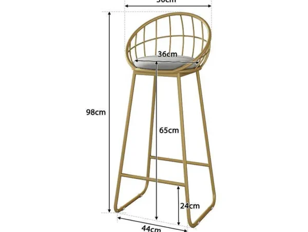 Best Sale Set "Eat Standing": Bartafel En 4 Krukken - Metalen Structuur - Goud Keukenmeubel