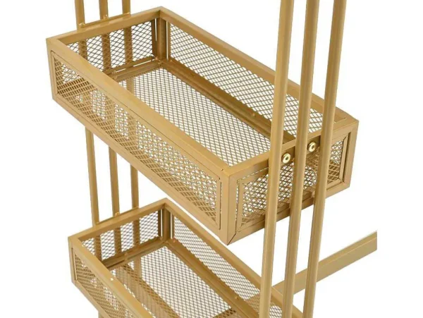 Best Sale Set "Eat Standing": Bartafel En 4 Krukken - Metalen Structuur - Goud Keukenmeubel