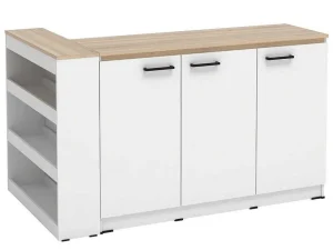 Sale Set Keukeneiland + 2 Krukken - Wit En Licht Naturel - Nusice Keukeneiland