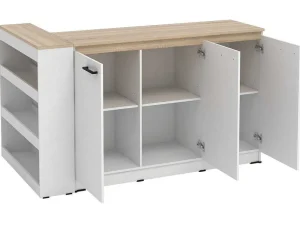 Sale Set Keukeneiland + 2 Krukken - Wit En Licht Naturel - Nusice Keukeneiland
