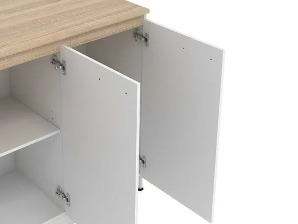 Sale Set Keukeneiland + 2 Krukken - Wit En Licht Naturel - Nusice Keukeneiland