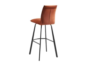 Sale Set Van 2 Barkrukken - Fluweel En Metaal - Terracotta - Indilane Barkruk