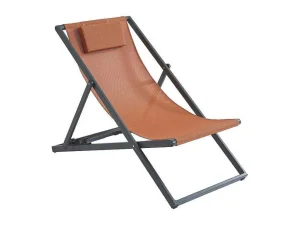 Sale Set Van 2 Chileense Ligstoelen Van Aluminium - Terracotta - Anilio Van Ligstoel