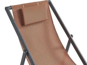 Sale Set Van 2 Chileense Ligstoelen Van Aluminium - Terracotta - Anilio Van Ligstoel
