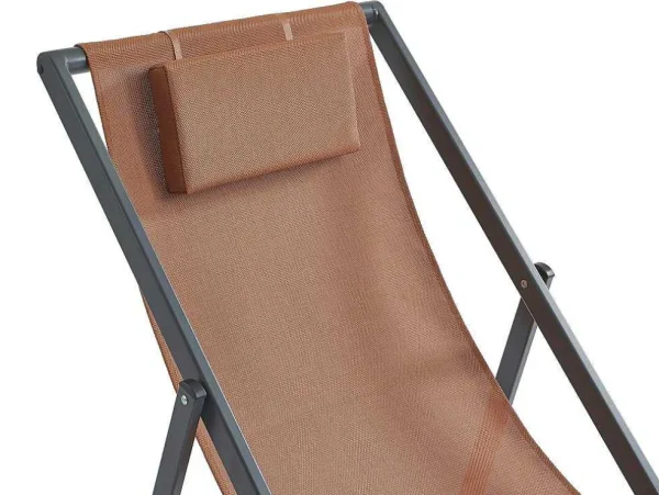 Sale Set Van 2 Chileense Ligstoelen Van Aluminium - Terracotta - Anilio Van Ligstoel