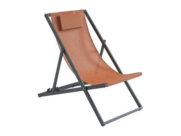 Sale Set Van 2 Chileense Ligstoelen Van Aluminium - Terracotta - Anilio Van Ligstoel
