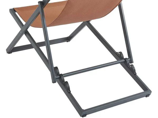 Sale Set Van 2 Chileense Ligstoelen Van Aluminium - Terracotta - Anilio Van Ligstoel