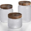 New Set Van 3 Conservepotten Voor Voedingswaren - 3 Afmetingen - Glas - Transparant - Festini Keukenaccessoire En -Opbergruimte