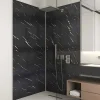 Cheap Set Van 2 Douchewandpanelen Met Marmereffect Van Aluminium Met Profielen - 2 X L90 X H210 Cm Eneko Douchewandpaneel