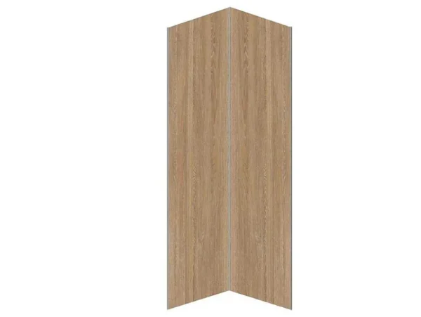 Hot Set Van 2 Douchewandpanelen Met Houteffect Van Aluminium Met Profielen - 2 X L90 X H210 Cm Eneko Douchewandpaneel