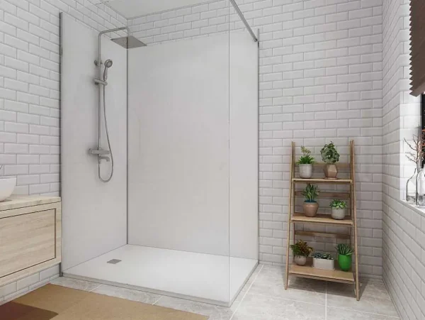 New Set Van 2 Douchewandpanelen In Aluminium Inclusief Profielen - L90 Cm X L120 Cm X H210 Cm - Itziar Douchewandpaneel