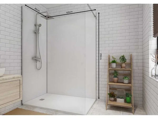 New Set Van 2 Douchewandpanelen In Aluminium Inclusief Profielen - L90 Cm X L120 Cm X H210 Cm - Itziar Douchewandpaneel