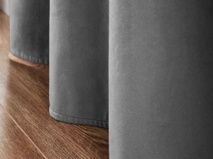 Best Set Van 2 Fluwelen Gordijnen - 140 X 260 Cm - Grijs - Ahtari Aanbiedingen: Woonaccessoires