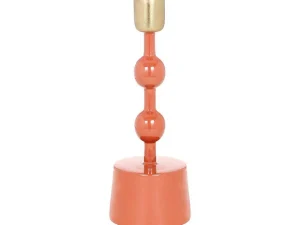Online Set Van 2 Geemailleerde Aluminium Kandelaars - H.26,5 Cm En H.22 Cm - Terracotta - Parina Kandelaar En Kaars