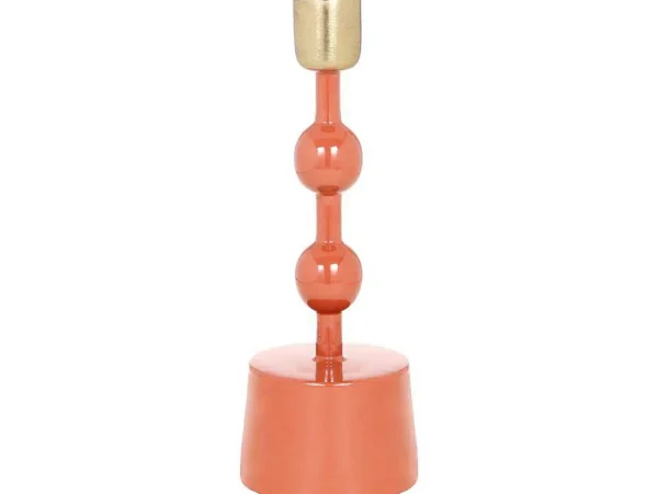 Online Set Van 2 Geemailleerde Aluminium Kandelaars - H.26,5 Cm En H.22 Cm - Terracotta - Parina Kandelaar En Kaars