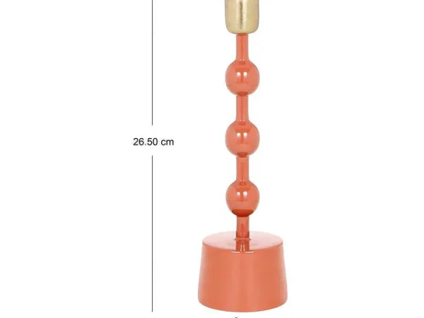 Online Set Van 2 Geemailleerde Aluminium Kandelaars - H.26,5 Cm En H.22 Cm - Terracotta - Parina Kandelaar En Kaars