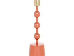 Online Set Van 2 Geemailleerde Aluminium Kandelaars - H.26,5 Cm En H.22 Cm - Terracotta - Parina Kandelaar En Kaars