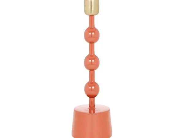 Online Set Van 2 Geemailleerde Aluminium Kandelaars - H.26,5 Cm En H.22 Cm - Terracotta - Parina Kandelaar En Kaars