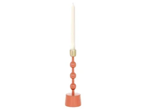 Online Set Van 2 Geemailleerde Aluminium Kandelaars - H.26,5 Cm En H.22 Cm - Terracotta - Parina Kandelaar En Kaars