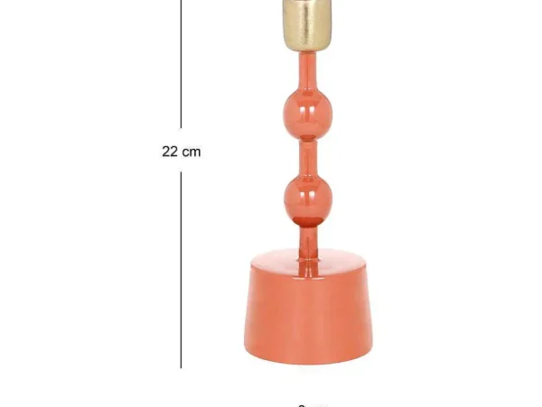 Online Set Van 2 Geemailleerde Aluminium Kandelaars - H.26,5 Cm En H.22 Cm - Terracotta - Parina Kandelaar En Kaars