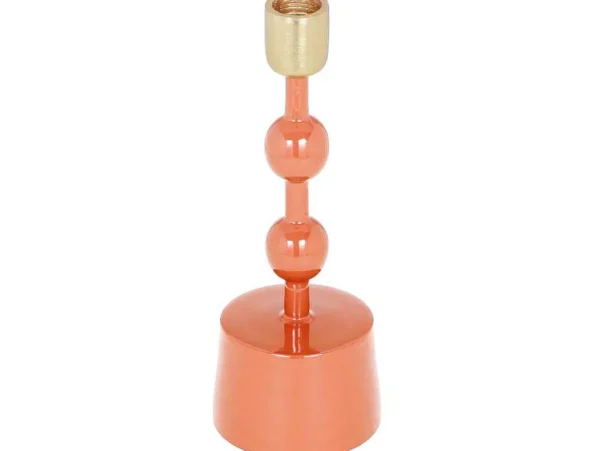 Online Set Van 2 Geemailleerde Aluminium Kandelaars - H.26,5 Cm En H.22 Cm - Terracotta - Parina Kandelaar En Kaars