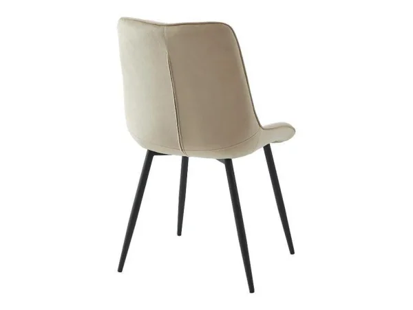 Cheap Set Van 6 Gewatteerde Stoelen - Velours En Zwart Metaal - Beige - Ollua Stoel