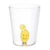 Clearance Set Van 4 Glazen Met Cactus - Transparant En Groen - O8 X H10 Cm - Puntia Tafelservies