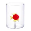 Best Set Van 4 Glazen Met Diertjes - Transparant En Rood Geblazen Glas - O7,5 Cm X H9,5 Cm - Apuna Tafelservies