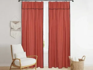 Best Set Van 2 Gordijnen Van Katoen En Linnen - 140 X 280 Cm - Terracotta - Borina Aanbiedingen: Woonaccessoires