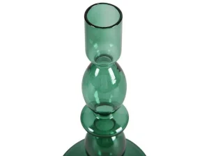 Best Set Van 2 Kandelaars - D9 X H21 Cm En D9 X H18,5 Cm - Glas - Groen - Kandie Aanbiedingen: Woonaccessoires