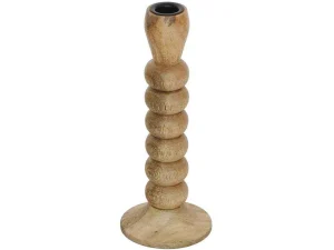 Best Set Van 2 Kandelaars Van Mangohout - H23 Cm - Naturel - Fainin Aanbiedingen: Woonaccessoires