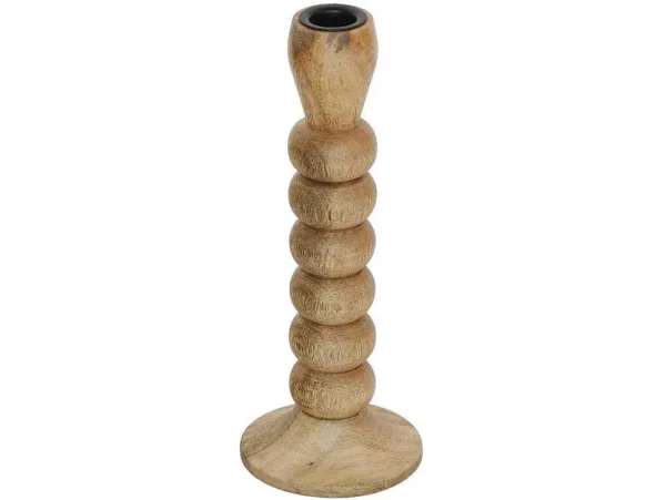 Best Set Van 2 Kandelaars Van Mangohout - H23 Cm - Naturel - Fainin Aanbiedingen: Woonaccessoires