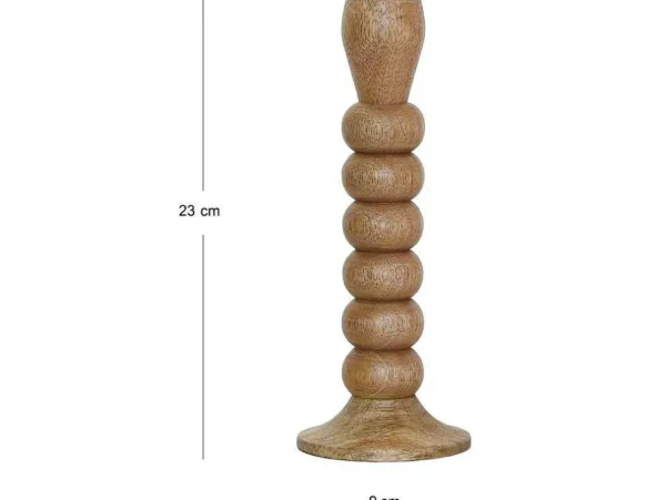 Best Set Van 2 Kandelaars Van Mangohout - H23 Cm - Naturel - Fainin Aanbiedingen: Woonaccessoires