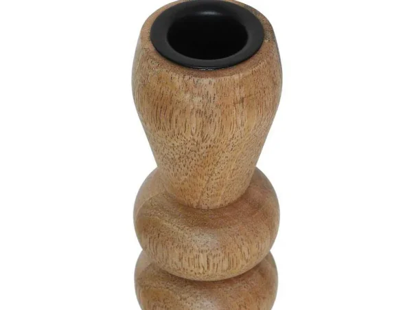 Best Set Van 2 Kandelaars Van Mangohout - H23 Cm - Naturel - Fainin Aanbiedingen: Woonaccessoires
