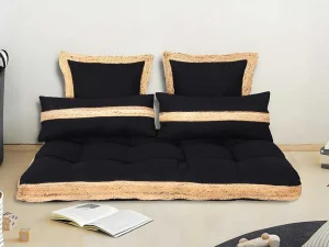 Cheap Set Van 2 Katoenen En Jute Kussens - 30 X 60 Cm - Naturel En Zwart - Natura Huistextiel