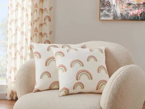 Fashion Set Van 2 Katoenen Regenboogkussens - 45 X 45 Cm - Veelkleurig - Archy Huistextiel