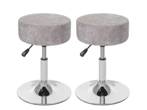 Flash Sale Set Van 2 Krukken Mcw-C22, Imitatie Suede, Vintage Grijs Kruk