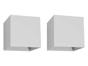 Clearance Set Van 2 Ledlampen In Aluminium - H10 Cm - Wit - Paisley Wandlamp