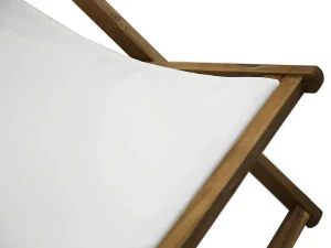 New Set Van 2 Ligbedden In Wit En Naturel Acaciahout Prato - Opvouwbaar Ligstoel