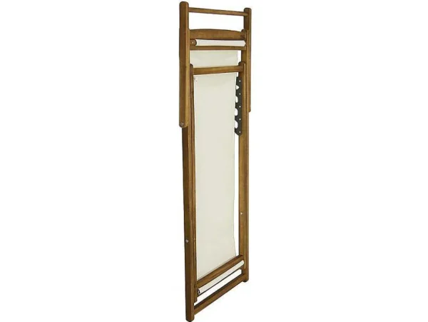 New Set Van 2 Ligbedden In Wit En Naturel Acaciahout Prato - Opvouwbaar Ligstoel