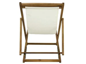 New Set Van 2 Ligbedden In Wit En Naturel Acaciahout Prato - Opvouwbaar Ligstoel