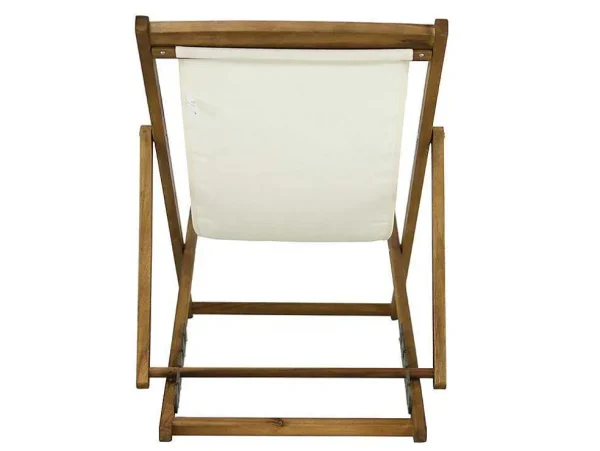 New Set Van 2 Ligbedden In Wit En Naturel Acaciahout Prato - Opvouwbaar Ligstoel