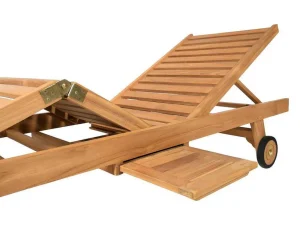 Flash Sale Set Van 2 Ligbedden Met Verschillende Standen In Teak - Licht Hout - Byblos Ii Van Ligstoel